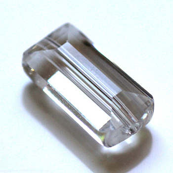 Imitation Austrian Crystal Beads, Grade AAA, Faceted, Rectangle, Clear, 10x15.5x7mm, Hole: 0.9~1mm