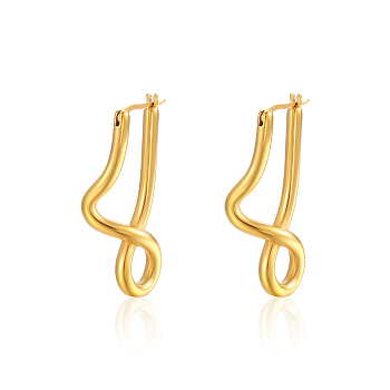Elegant Stainless Steel Twisted Line Earrings for Women's Daily Wear