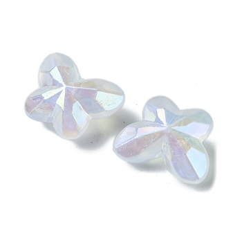 Transparent Acrylic Beads, Butterfly, White, 19x18x9mm, Hole: 2mm, 543pcs/500g
