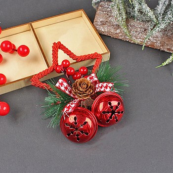 Plastic Star Wreath Pendant Decoration, Christmas Tree Hanging Ornaments, for Party Gift Home Decoration, Red, 140x100mm