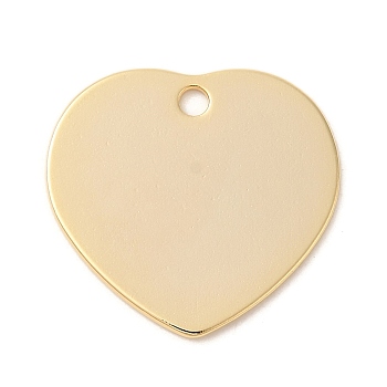 Ion Plating(IP) 304 Stainless Steel Stamping Blank Tag Pendants, Heart Charm, Golden, 17.5x18x0.5mm, Hole: 1.8mm