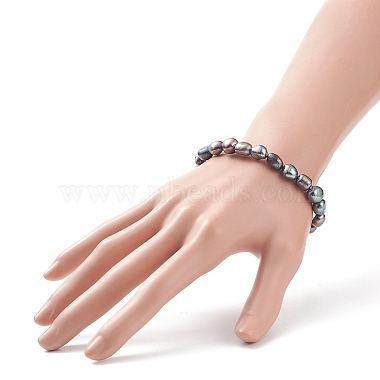 Natural Pearl Beaded Stretch Bracelet for Women(BJEW-JB08868)-4