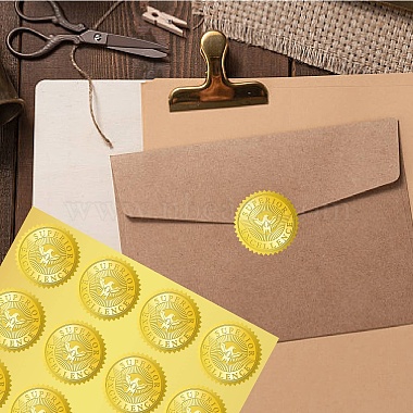 34 Sheets Self Adhesive Gold Foil Embossed Stickers(DIY-WH0509-086)-6