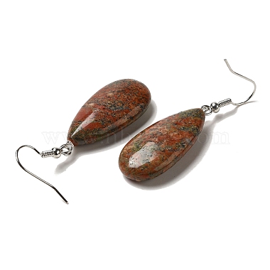 Natural Mixed Gemstone Teardrop Dangle Earrings(EJEW-E296-06P-A)-3
