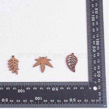 16Pcs 8 Style Autumn Theme Natural Walnut Wood Pendants(WOOD-SZ0001-29)-8