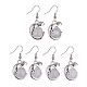 Natural Quartz Crystal Chameleon Dangle Earrings with Crystal Rhinestone(EJEW-A092-10P-10)-1