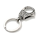 Tibetan Style 316 Surgical Stainless Steel Fittings with 304 Stainless Steel Key Ring(FIND-Q101-14AS)-2