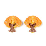Opaque Resin Decoden Cabochons, Ginkgo Tree, Orange, 25~25.5x25~25.5x7~7.5mm(RESI-N051-07)