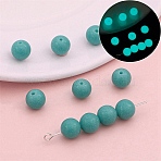 Luminous Glass Glow in the Dark Beads, Round, Dark Cyan, 6mm, 20pcs/bag(PW-WG45876-06)