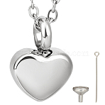 Stainless Steel Urn Ashes Necklace, 304 Stainless Steel Cable Chain Necklaces, Stainless Steel Color, 21.65 inch(55cm), 1pc(NJEW-CN0001-03P)