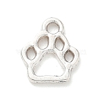 Tibetan Style Alloy Pendants, Dog Series Charms, Antique Silver, Paw Print, 13x11x1.5mm, Hole: 2mm(PALLOY-A037-03E-AS)