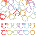 60Pcs 6 Colors Baking Paint Alloy Knitting Crochet Locking Stitch Markers, Knitting Needles DIY Sewing Accessories Sweater Weaving Tools, Cat, Mixed Color, 1.65~1.7x1.7x0.15~0.2cm, 10pcs/color(FIND-HS0002-10)