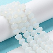 Imitation Jade Solid Color Glass Beads Strands, Faceted, Frosted, Rondelle, Light Cyan, 3mm, Hole: 1mm(EGLA-A034-J2mm-MD06)