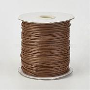 Eco-Friendly Korean Waxed Polyester Cord, Camel, 2mm, about 90yards/roll(80m/roll)(YC-P002-2mm-1139)