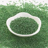(Toho code TR-11-27B) TOHO Japanese Seed Beads, Round, 11/0, (27B) Silver Lined Grass Green, 2x1.5mm, Hole: 0.5mm, about 900pcs/10g(X-SEED-K008-2mm-27B)