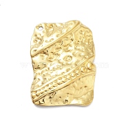 304 Stainless Steel Pendants, Real 18K Gold Plated, Textured, Rectangle, 29x21x4mm, Hole: 1.4mm(STAS-Z091-04G-03)