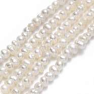 Natural Cultured Freshwater Pearl Beads Strands, Potato, Linen, 2~3x2.8~3.5x2.8~3.5mm, Hole: 0.5mm, about 130~143pcs/strand, 14.06~14.25 inch(35.7~36.2cm)(PEAR-F018-01B)