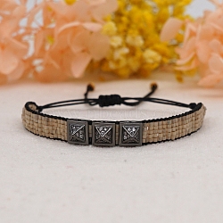 Adjustable Nylon Cord Braided Bead Bracelets, with Glass Seed Beads, Peru, 11 inch(28cm)(BJEW-C011-13)