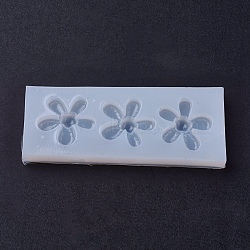 Silicone Molds, Resin Casting Molds, For UV Resin, Epoxy Resin Jewelry Making, Flower, White, 40x101x9mm, Inner Size: 28mm(X-DIY-L005-09)