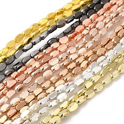 Electroplate Glass Beads Strands, Full Plated, Faceted Oval, Mixed Color, 6x4.5x3mm, Hole: 1mm, about 50pcs/strand, 13.39 inch(34cm)(EGLA-P053-01A-FP)