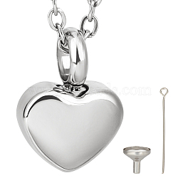 Stainless Steel Urn Ashes Necklace, 304 Stainless Steel Cable Chain Necklaces, Stainless Steel Color, 21.65 inch(55cm), 1pc(NJEW-CN0001-03P)