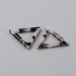 Acrylic Pendants, Triangle Charm, Black, 23.5x25.5x2.5mm, Hole: 1mm(MACR-TAC0001-13)