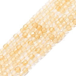Natural Citrine Beads Strands, Faceted, Cube, 2x2x2mm, Hole: 0.6mm, about 182pcs/strand, 15.16''~15.55''(38.5~39.5cm)(G-P457-B01-05)