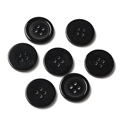 Resin Buttons, Dyed, Flat Round, Black, 18x3mm, Hole: 2mm, 395pcs/bag(RESI-D030-18mm-02)