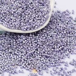 Baking Paint Glass Seed Beads, Cylinder, Lavender, 2x1.5mm, Hole: 1mm, about 50398pcs/pound(SEED-S042-15B-30)