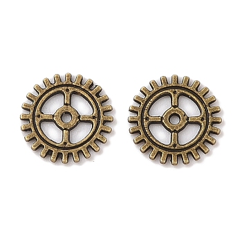 Tibetan Style Alloy Steampunk Pendants, Cadmium Free & Lead Free, Gear, Antique Bronze, 12x1mm, Hole: 1mm, about 2320pcs/1000g