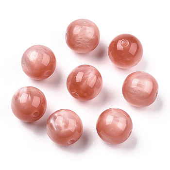 Resin Beads, Imitation Gemstone, Round, Dark Salmon, 19.5~20mm, Hole: 2.5mm