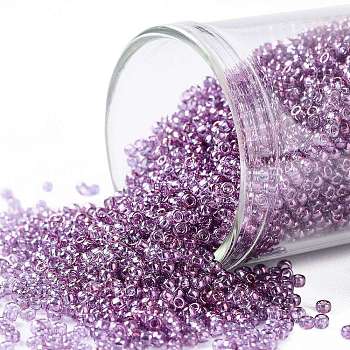 TOHO Round Seed Beads, Japanese Seed Beads, (205) Gold Luster Dark Amethyst, 15/0, 1.5mm, Hole: 0.7mm, about 3000pcs/10g