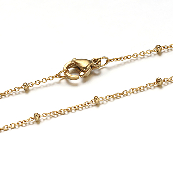 304 Stainless Steel Rolo Chain Necklaces, with Lobster Claw Clasps, Golden, 18 inch(45.7cm)