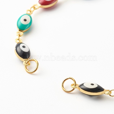 Brass Enamel Link Chain Bracelet Making(AJEW-JB00961-03)-3