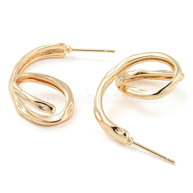 Brass Spiral Stud Earrings(EJEW-K264-09G)-2