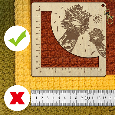 Wooden Square Frame Crochet Ruler(DIY-WH0537-010)-3