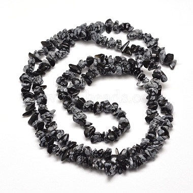 Flocon de neige puce obsidienne chapelets de perles(X-G-M205-23)-2