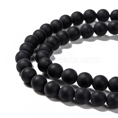 Chapelets de perles en agate noire naturelle(X-G-H056-6mm)-3