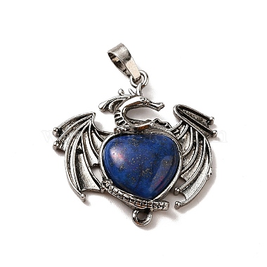 pendentifs coeur teints en lapis lazuli naturel(KK-K331-01AS-01)-2