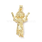Brass Pendants, Divine Child Charms, Long-Lasting Plated, Cadmium Free & Lead Free, Real 18K Gold Plated, 32x19.5x5.5mm, Hole: 3x4mm(KK-P345-56G)