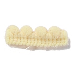 Nylon Pom Pom Ball Lace Ribbon, Light Goldenrod Yellow, 3/8 inch(11mm)(OCOR-WH0097-58B)