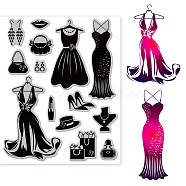 Rubber Clear Stamps, for Card Making Decoration DIY Scrapbooking, Clothes, 22x18x0.8cm(DIY-WH0251-018)