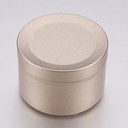 Frosted Round Aluminium Tin Cans, Aluminium Jar, Storage Containers for Cosmetic, Candles, Candies, with Slip-on Lid, Light Gold, 5x3.4cm, Capacity: 40ml(1.35 fl. oz)(CON-L007-08A)