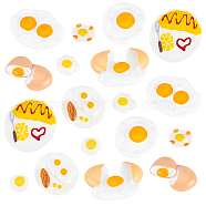 PandaHall Elite 18Pcs 9 Style Opaque Resin Cabochons, Imitation Food, Fried Egg & Egg, Colorful, 20~51x19~61x5~17mm(CRES-PH0003-29)
