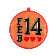 Valentine's Day Silicone Pendant Molds, Resin Casting Molds, for Keychain Clasps Craft Making, Heart Pattern, 89x83x5mm, Hole: 2.5mm, Inner Diameter: 80x87mm(DIY-J009-07D)