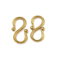 Ion Plating(IP) 304 Stainless Steel S-Hook Clasps, Real 18K Gold Plated, 9x5x0.9mm(STAS-U007-20A-G)