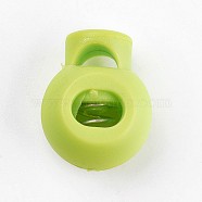 Plastic Iron Spring Cord Locks, Green Yellow, 15x20x15mm, Hole: 6x4mm(FIND-WH0017-04)