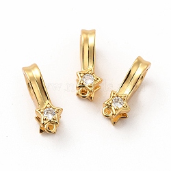 Real 18K Gold Plated Brass Clear Cubic Zirconia Pendants, Flat Round with Lampwork Evil Eye Charms, Lead Free & Cadmium free, Golden, 15x8x4x5mm, Hole: 1mm(KK-K165-17)