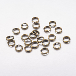 Iron Split Rings, Double Loops Jump Rings, Cadmium Free & Nickel Free & Lead Free, Antique Bronze, 5x1.4mm, about 4.3mm inner diameter, about 1300pcs/100g(X-JRDAB5mm-NF)