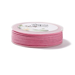 Braided Nylon Threads, Dyed, Knotting Cord, for Chinese Knotting, Crafts and Jewelry Making, Flamingo, 1.5mm, about 13.12 Yards(12m)/Roll(NWIR-E023-1.5mm-29)